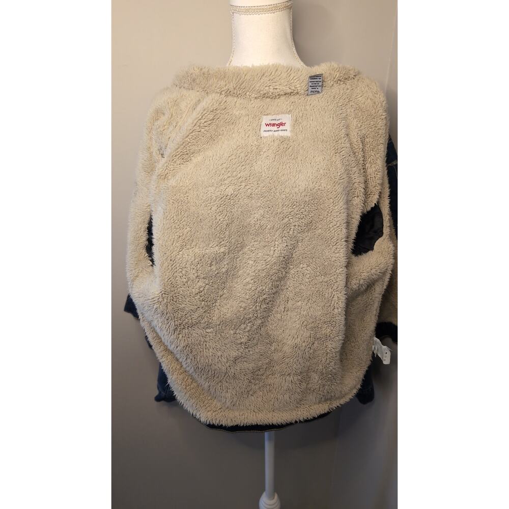Nwt Wrangler western rancher barn denim Sherpa jacket sm - Picture 8 of 13